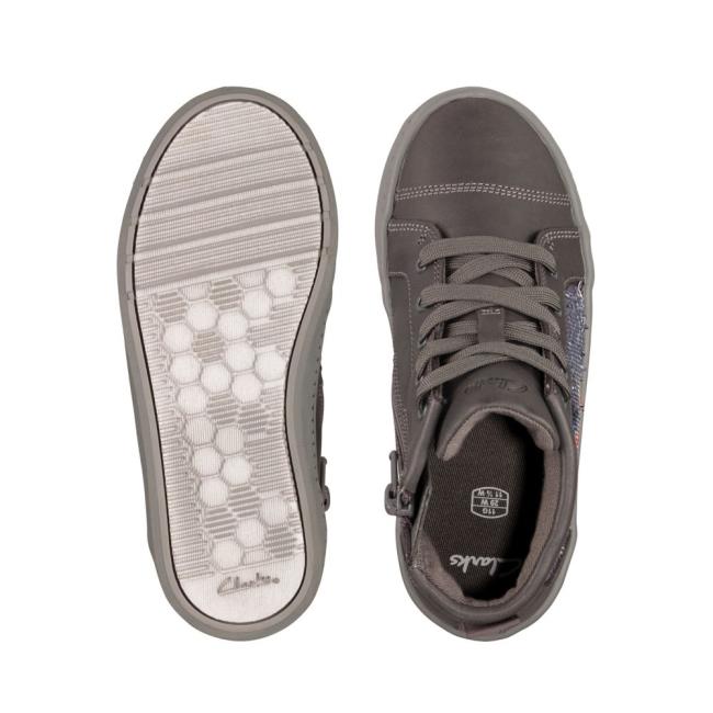 Tenis Clarks City Myth Kid Menino Cinzentas Escuro | CLK849WAU