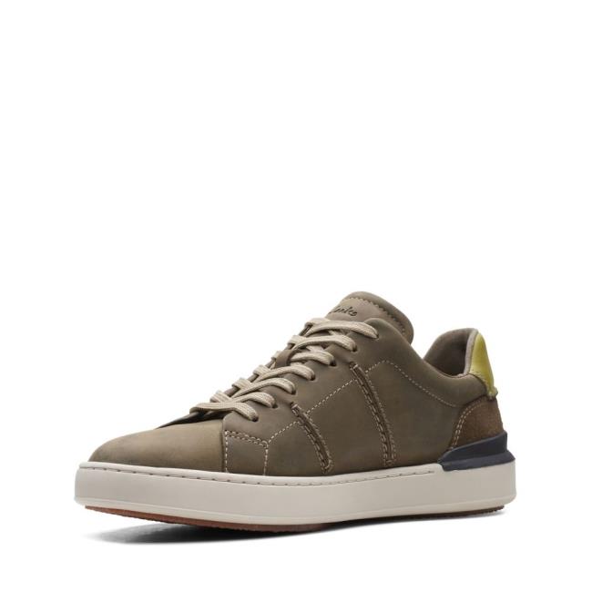 Tenis Clarks CourtLite Lo Masculino Verde Oliva Escuro | CLK106NWR