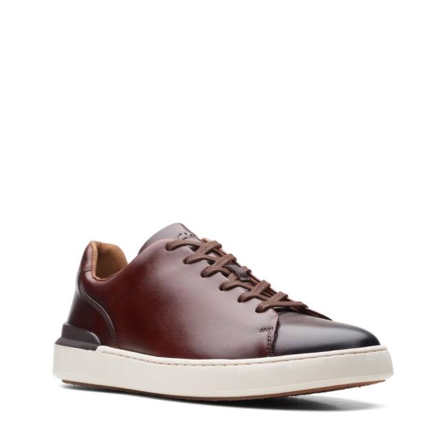 Tenis Clarks CourtLite Renda Masculino Marrom Escuro | CLK289ZYM