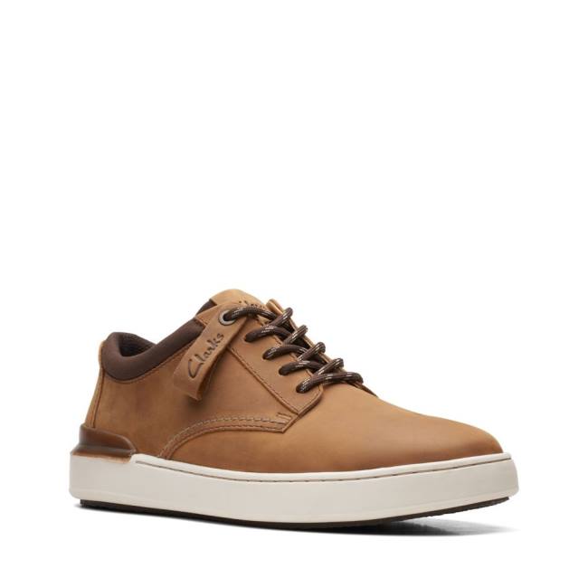 Tenis Clarks Court Lite Derby Masculino Luz Marrom | CLK248KAP