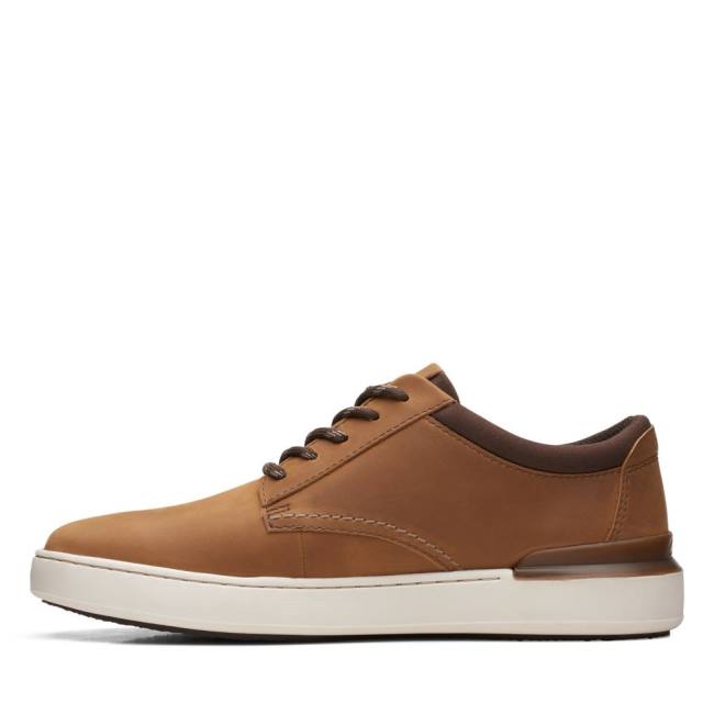 Tenis Clarks Court Lite Derby Masculino Luz Marrom | CLK248KAP