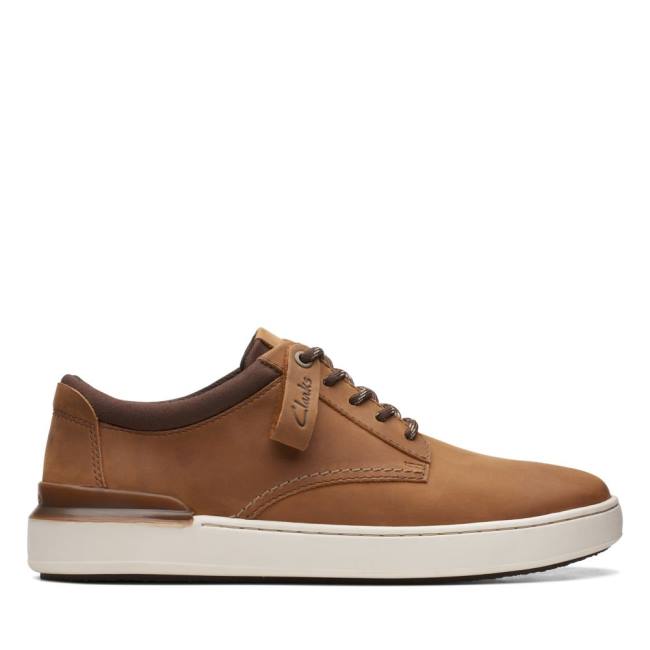 Tenis Clarks Court Lite Derby Masculino Luz Marrom | CLK248KAP