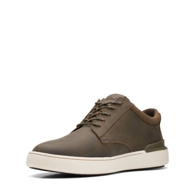 Tenis Clarks Court Lite Derby Masculino Verde Oliva | CLK471BQV