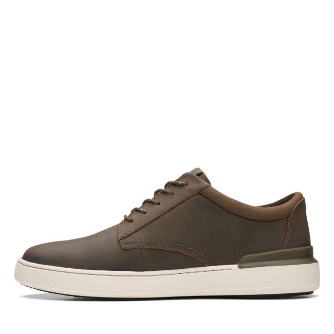 Tenis Clarks Court Lite Derby Masculino Verde Oliva | CLK471BQV