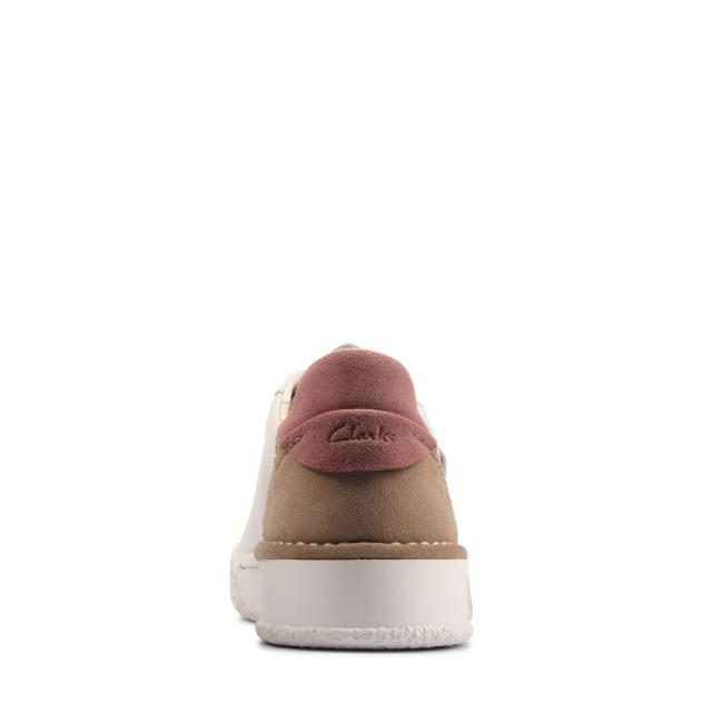 Tenis Clarks Craft Cup Renda Feminino Branco Rosa | CLK079IXS