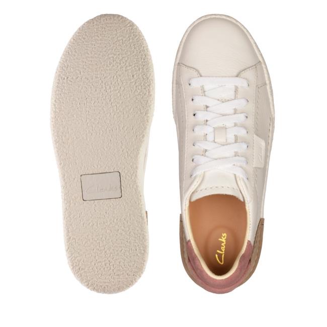 Tenis Clarks Craft Cup Renda Feminino Branco Rosa | CLK079IXS