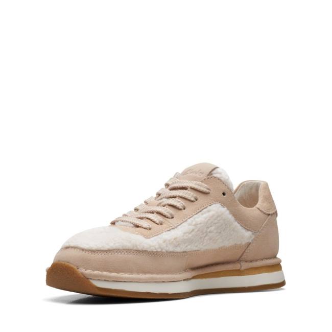 Tenis Clarks Craft Run Renda Feminino Branco Bege | CLK849GRP