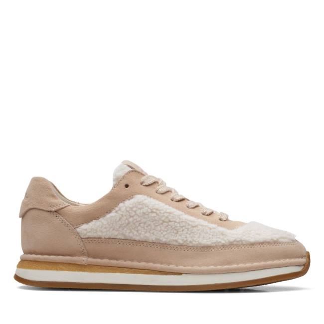 Tenis Clarks Craft Run Renda Feminino Branco Bege | CLK849GRP