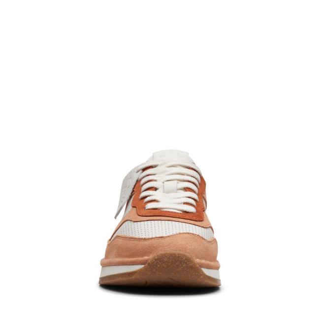 Tenis Clarks Craft Run Tor Masculino Branco Laranja | CLK691KJF