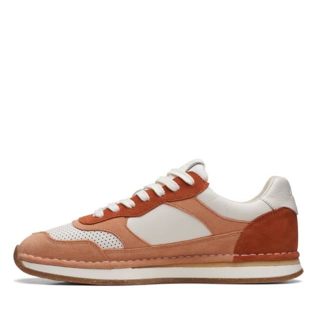 Tenis Clarks Craft Run Tor Masculino Branco Laranja | CLK691KJF