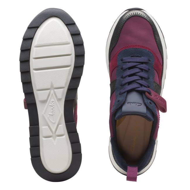 Tenis Clarks Dash Lite Jazz Feminino Roxo Azuis | CLK723YAJ