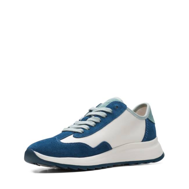 Tenis Clarks Dash Lite Lo Feminino Branco Azuis | CLK463YPL