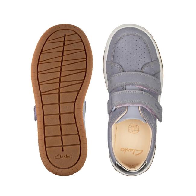 Tenis Clarks Fawn Solo Kid Menina Luz Azuis | CLK235AVQ