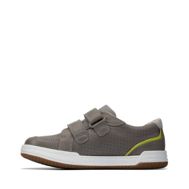 Tenis Clarks Fawn Solo Kid Menino Cinzentas | CLK380DFN