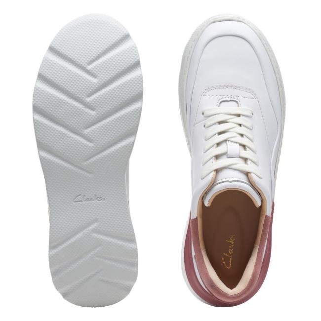 Tenis Clarks Sprint Lite Renda Feminino Branco Rosa | CLK587YGU