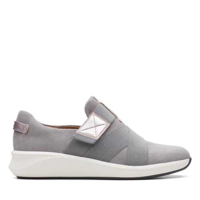 Tenis Clarks Un Rio Alças Feminino Luz Cinzentas | CLK649CYH