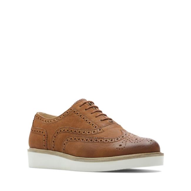 sapatos Brogues Clarks Baille Brogue Feminino Marrom | CLK763PAM